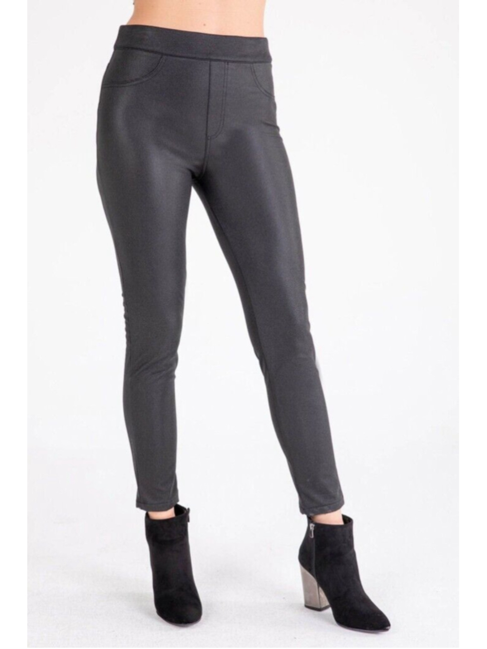 ISLE By Melisa Kozan Black Pull On 4 Pocket Skinny Fit Pants L Women